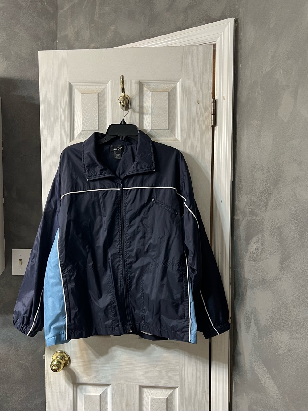 Vintage Lavon Navy Blue Colorblock Windbreaker Jacket Men’s XL